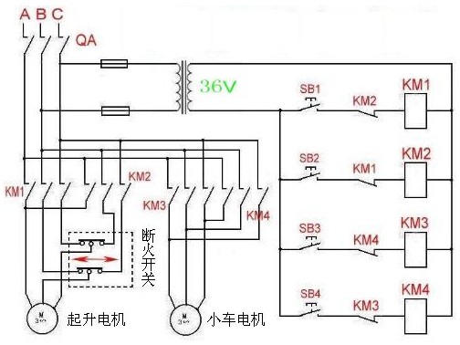 進(jìn)口微電葫蘆接線(xiàn)圖與倒順開(kāi)關(guān)展示圖